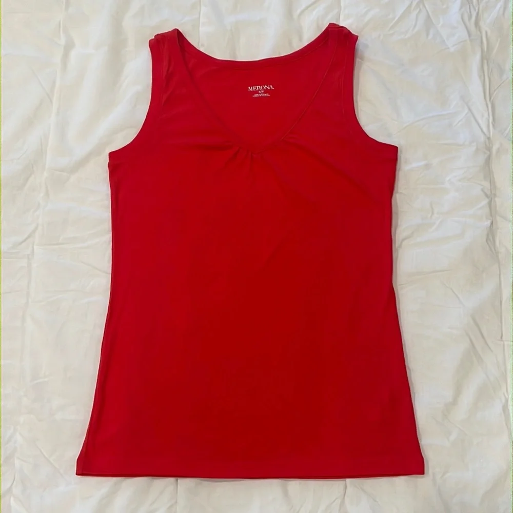 NWOT Red V-Neck Merona Tank - Picture 1 of 3